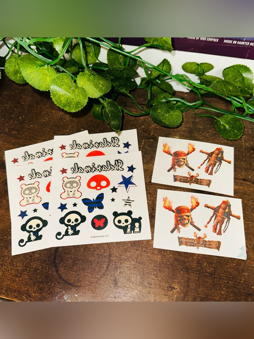 Vintage Disney Pirates of the Caribbean Skelanimals Temporary Tattoo Bundle